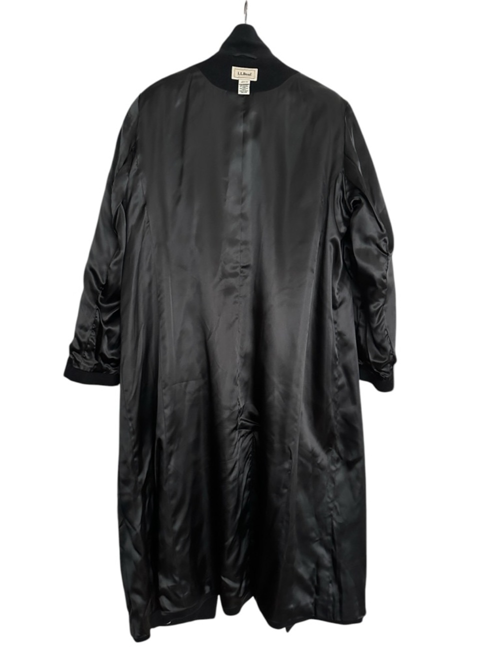 L.L.Bean Wool Cashmere Overcoat Black Long Minimalist Classic Quiet Luxury 2X - Picture 13 of 15